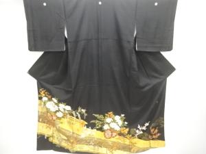 箔置き花車模様刺繍留袖(比翼付き)